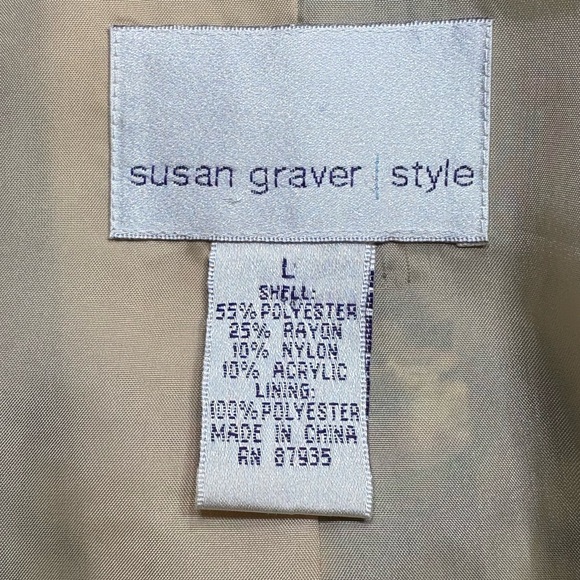 Susan Graver Gold & Brien Brocade Blazer Size Large - Picture 9 of 10